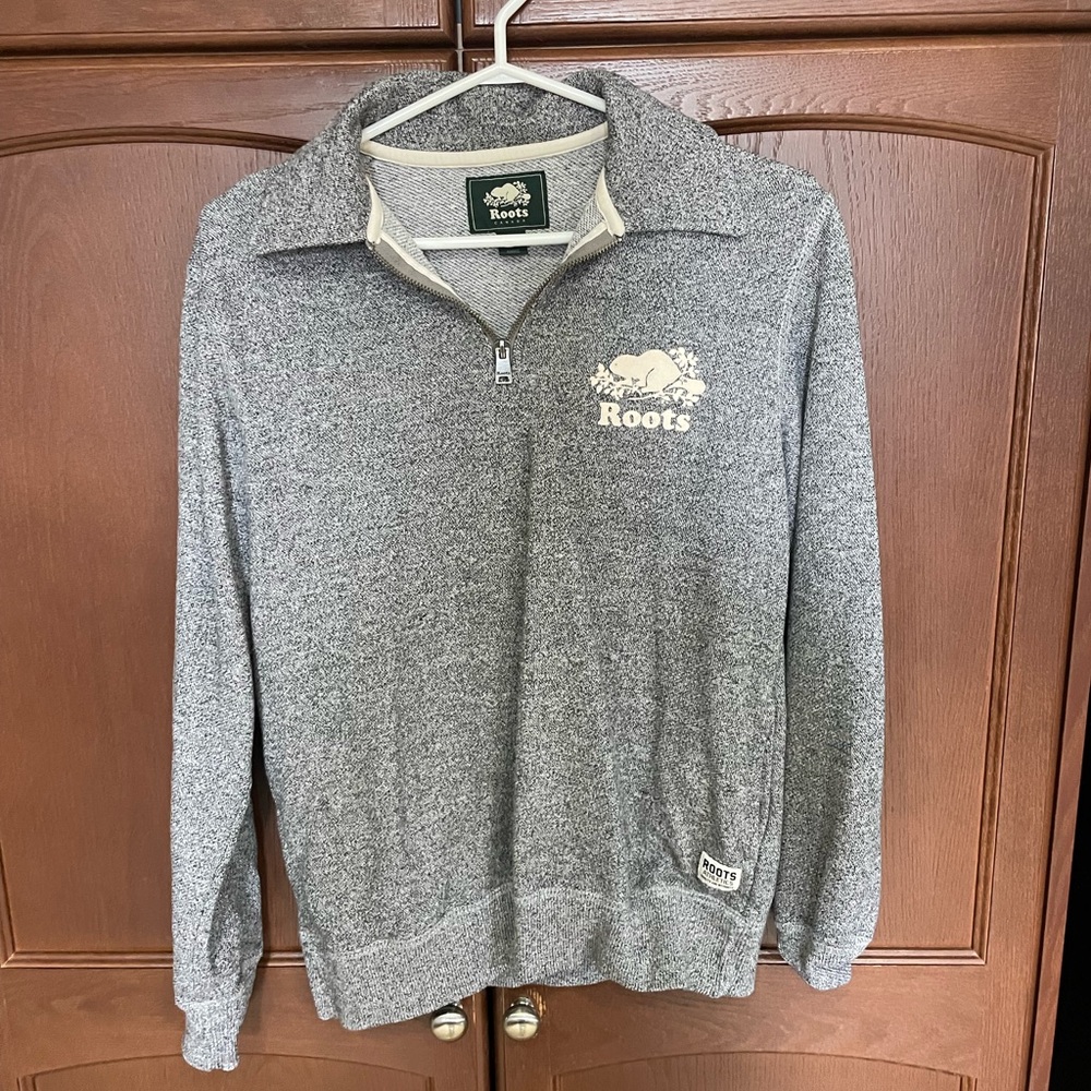 Roots Gray Quarter-Zip Sweater